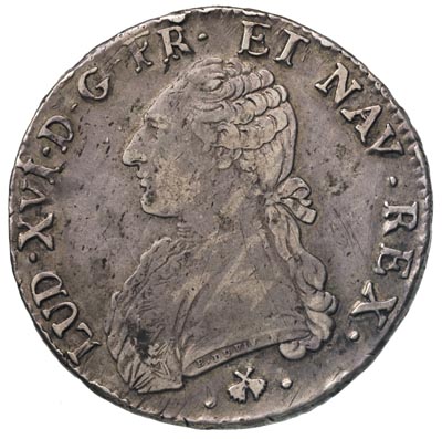 Ludwik XVI 1774-1793, ecu 1779, Bayonne, srebro 