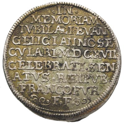 1/4 talara 1617, srebro 7.49 g, J.u F. 322, moneta wybita na 100-lecie Reformacji, patyna