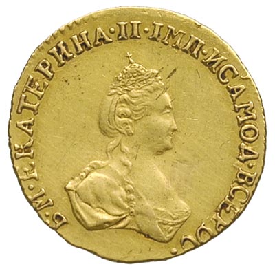 rubel 1779, Petersburg, Aw: Popiersie, Rw: Orzeł dwugłowy, złoto 1.24 g, Bitkin 115 R, Fr. 135, bardzo ładny