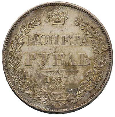 rubel 1837, Petersburg, Bitkin 180, ładny egzemp