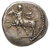 TESSALIA- Larisa, drachma 400-360 pne, Aw: Nagi heros lecący obok byka w lewo, Rw: Koń galopujący ..