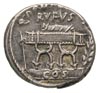 Q. Pompeius Rufus 54 pne, denar, Aw: Krzesło kur