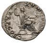 Wespazjan 69-79, denar 74, Aw: Głowa cesarza w prawo, Rw: Cesarz siedzący w prawo, trzymający gałą..