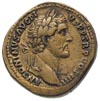 Antoninus Pius 138-161, sestercja 145-161, Rzym, Aw: Głowa cesarza w prawo, Rw: Roma siedząca w le..