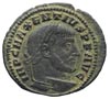 Maksencjusz 306-312, follis 309, Ostia, Aw: Głowa cesarza w prawo, Rw: Kastor i Polluks w czapkach..