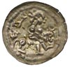 Mieszko III 1173-1201, brakteat; Postać na koniu w prawo, w polu napis MEZC/O/, srebro 0.14 g, Str..