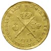 dukat wikariacki 1711, Drezno, Aw: Król na koniu, Rw: Insygnia, złoto 3.46 g, Merseb. 1485, Fr. 28..