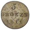 5 groszy 1811, Warszawa, Plage 96, moneta wybita na 1/24 talara pruskiego, ładny egzemplarz, patyna