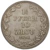 1 1/2 rubla = 10 złotych 1836, Warszawa, duże cyfry daty, Plage 326, Bitkin 1132, patyna
