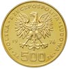 500 złotych 1976, Warszawa, Kazimierz Pułaski, złoto 29.90 g, Parchimowicz 321, moneta wybita stem..