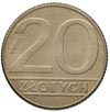 20 złotych 1989, Warszawa, na rewersie wypukły napis PRÓBA, miedzionikiel 5.69 g, Parchimowicz P-3..