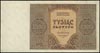 1.000 złotych 1944, seria B, Miłczak 120a, na stronie odwrotnej ślad po odklejaniu banknotu, rzadkie
