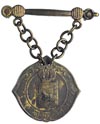 Aleksander III, -odznaka sołtysa guberni kaliskiej, 19.02.1864, z zawieszką na łańcuchu, mosiądz, ..