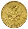 10 rubli 1909, Petersburg, złoto 8.60 g, Bitkin 14 Kazakow 359, R, Fr. 179, minimalne ryski w tle,..