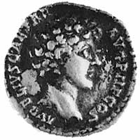 denar, Aw: Głowa Antonina Piusa w wieńcu w prawo