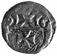 denar 1555, Elbląg, Aw: Orzeł, Rw: Herb Elbląga, Kop.1.3 -RR-, H-Cz.485Rl, T.7
