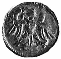 denar 1558, Gdańsk, Aw: Orzeł, Rw: Herb Gdańska, Kop.I.9 -R-, H-Cz.507R2, T.10