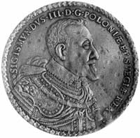 4 talary 1621, Bydgoszcz (moneta bita stemplem 100-dukatówki), Aw: Popiersie w zbroi, płaszczu i n..