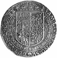 talar 1646, Kraków, Aw: Popiersie i napis, Rw: Tarcza herbowa i napis, Kop.19.IV.3b -RRR-, H-Cz.10..