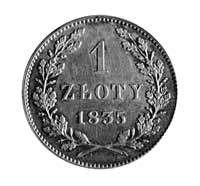 1 złoty 1835, Wiedeń, Aw: j.w., Rw: j.w., Plage 