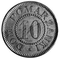 moneta zastępcza Dominium Pomarzanki, Aw: Napis, Rw: Nominał 10