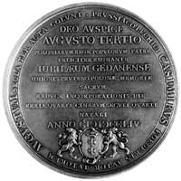 medal na 300-lecie przyłączenia Prus Królewskich do Polski 1754, nieznany medalier, Aw: Dwa orły t..