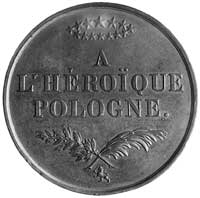medal wydany przez Komitet Brukselski 1831, autorstwa Barre’a, Aw: Dwie stojące postacie kobiece s..