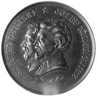 medal dla uczczenia twórców chorału: Kornela Ujejskiego i Józefa Nikorowicza, 1893, Aw: Dwa popier..