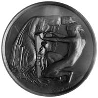 medal W. Jastrzębowskiego dla uczczenia 50 rocznicy Powstania Styczniowego, Aw: Nagi mężczyzna kru..