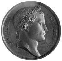 medal autorstwa Breneta na dotarcie armii francuskiej na linię Wisły 1807, Aw: Głowa Napoleona w p..