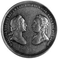 medal wybity z okazji zaślubin drugiej córki Augusta III z Maksymilianem Józefem, Elektorem Bawars..