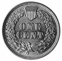 1 cent 1863, Filadelfia, Aw: Głowa indianina, Rw: Nominał w wieńcu, miedzionikiel