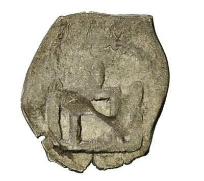 Witold 1392-1430, denar, Wilno, Aw: Kolumny Gedymina, Rw: Grot włóczni z krzyżem po lewej, 0.28 g, Sajauskas 25, Ivanauskas 18:18, rzadki