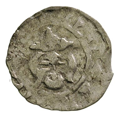 Kazimierz Wielki 1333-1370, denar koronny, Aw: Ukoronowana głowa króla, napis wokoło, Rw: Orzeł, napis wokoło, 0.23 g