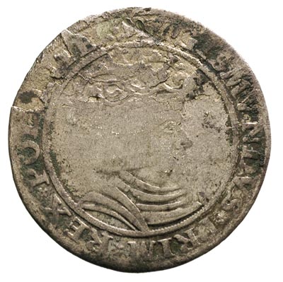 trojak 1528, Kraków, głowa orła w lewo, Iger K.28.2 R5, H-Cz. 285 R3, T. 50, wada blachy, pierwsza moneta koronna, na której pojawił się nowoczesny portret króla, rzadka