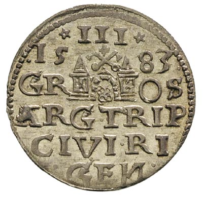 trojak 1583, Ryga, Iger R.83.1.e, Gerbaszewski 5