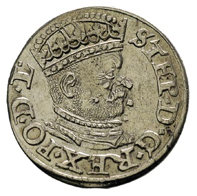 trojak 1586, Ryga, odmiana z małą głową króla, a