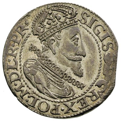 ort 1612, Gdańsk, kropka za łapą niedźwiedzia, moneta wybita z końca blachy, ale ładna, patyna