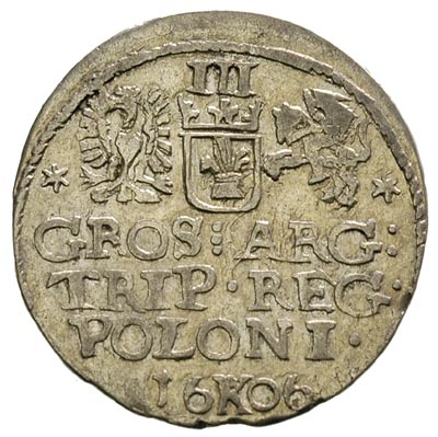 trojak 1606, Kraków, Iger K.06.1.c R2, T.4, rzadki