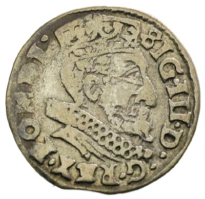 fałszerstwo z epoki trojaka koronnego z datą 1602, Iger A.02.1.c, srebro niskiej próby 2.14 g, lekko zielonkawa ciemna patyna