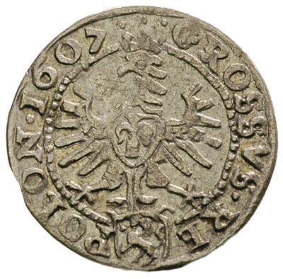 grosz 1607, Kraków, odmiana napisu REX POL..., p