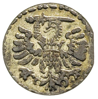 denar 1596, Gdańsk, bardzo ładnie zachowany, pat