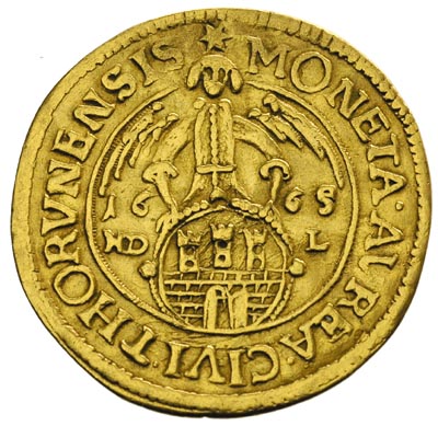 dwudukat 1665, Toruń, Aw: Popiersie króla w praw
