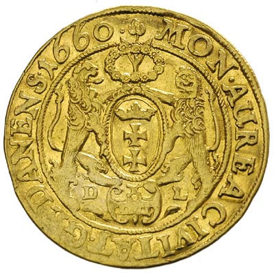 dukat 1660, Gdańsk, Aw: Popiersie króla w prawo 