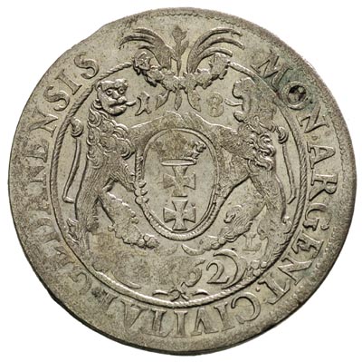 ort 1662, Gdańsk, moneta z ładnym portretem króla, blask menniczy