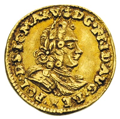 ćwierćdukat 1700, Lipsk, złoto 0.87 g, Merseb. 1428, Fr. 2785, moneta z 19. aukcji WCN, rzadka, stara patyna