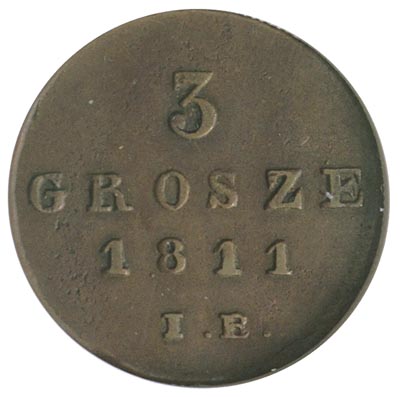 3 grosze 1811, Warszawa, litery IB, Plage 86, Ig