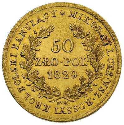 50 złotych 1929, Warszawa, złoto 9.79 g, Plage 10, Bitkin 978 R1, Fr. 109, rzadka moneta, wyśmienity egzemplarz z ładną patyną