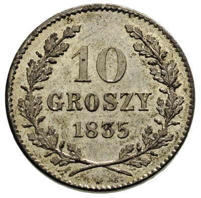 10 groszy 1835, Wiedeń, Plage 295, piękne, delikatna patyna