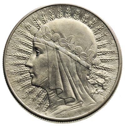 10 złotych 1932, Anglia, Głowa kobiety, Parchimowicz 120.b